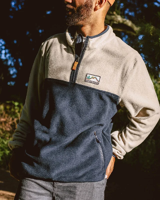 Set Off Recycled Polar 1/4 Zip Fleece - Oatmeal