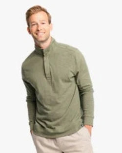 Southern Tide Men's Sun Farer Ocean View Quarter Button Pullover - Pine