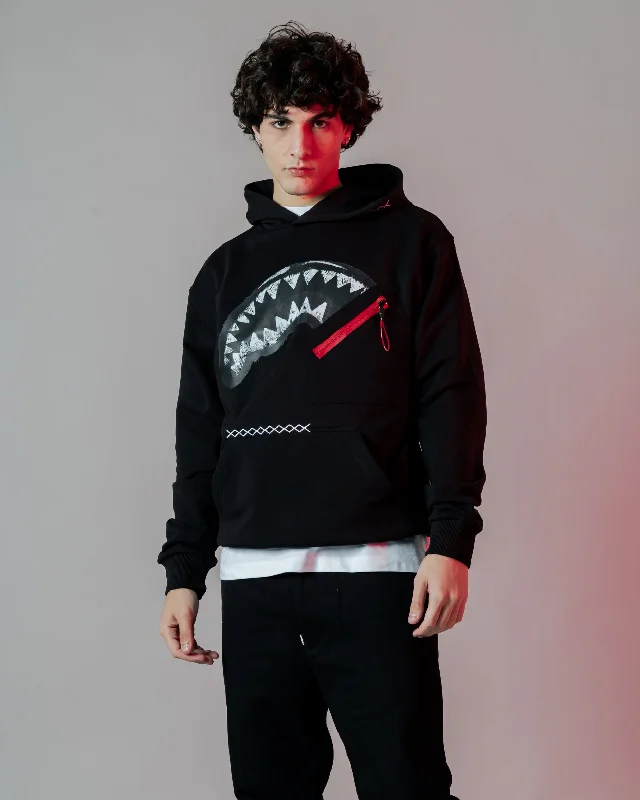 Sprayground Hoodie SHARK IN THE POCKET HOODIE BLK Black