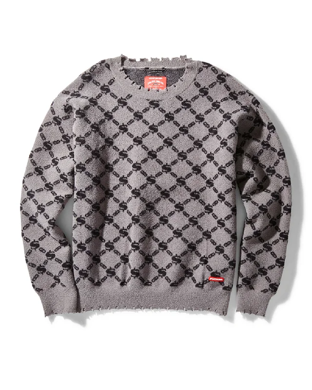 Sprayground Sweatshirt SG LOGO CREW NECK PULLOVER SWEATER GREY   Grey