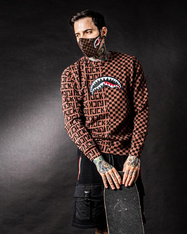 Sprayground Sweatshirt SPLIT THE CHECK CREW Brown