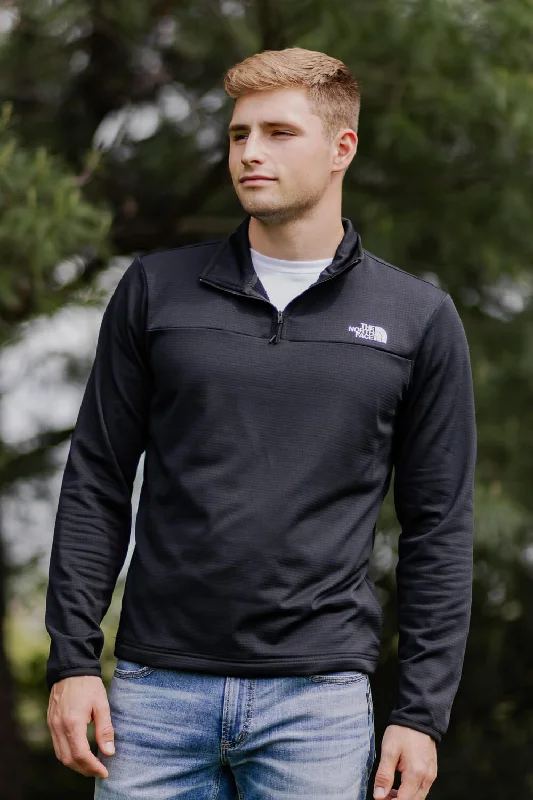 The North Face Cedar Trail Grid Fleece 1/4 Zip for Men in Black | NF0A8AZE-JK3-BLK