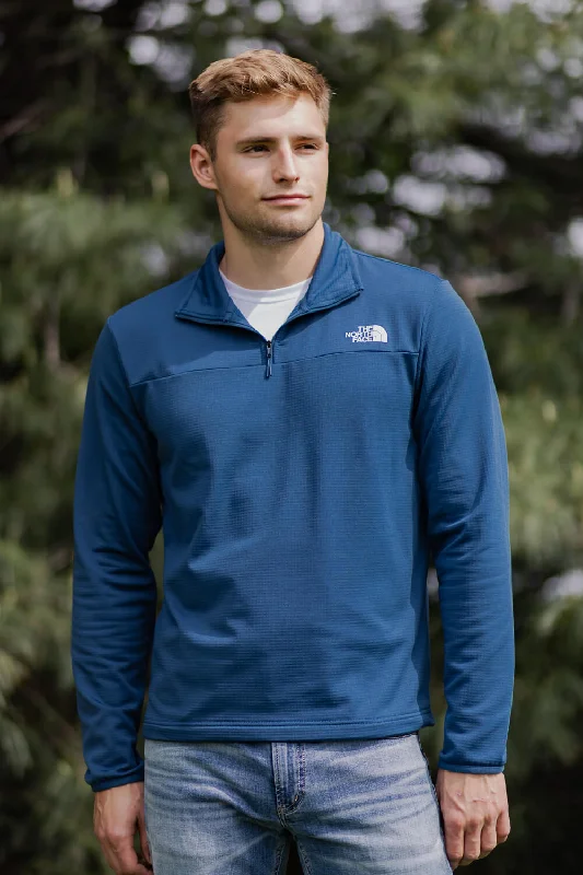 The North Face Cedar Trail Grid Fleece 1/4 Zip for Men in Shady Blue | NF0A8AZE-HDC-BLU