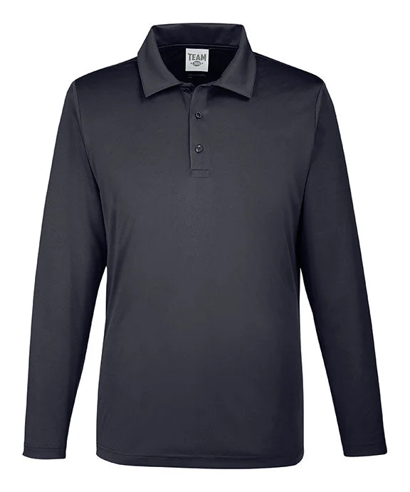 TT51L - Team 365 Mens Zone Performance Long Sleeve Polo Shirt | Black