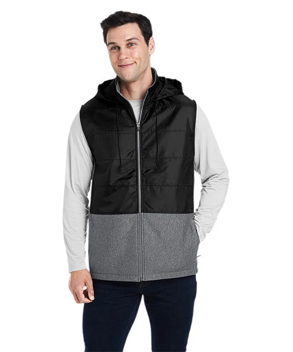 TT99 - Team 365 Unisex Zone HydroSport™ Hybrid Vest | Dark Grey Heather/Black