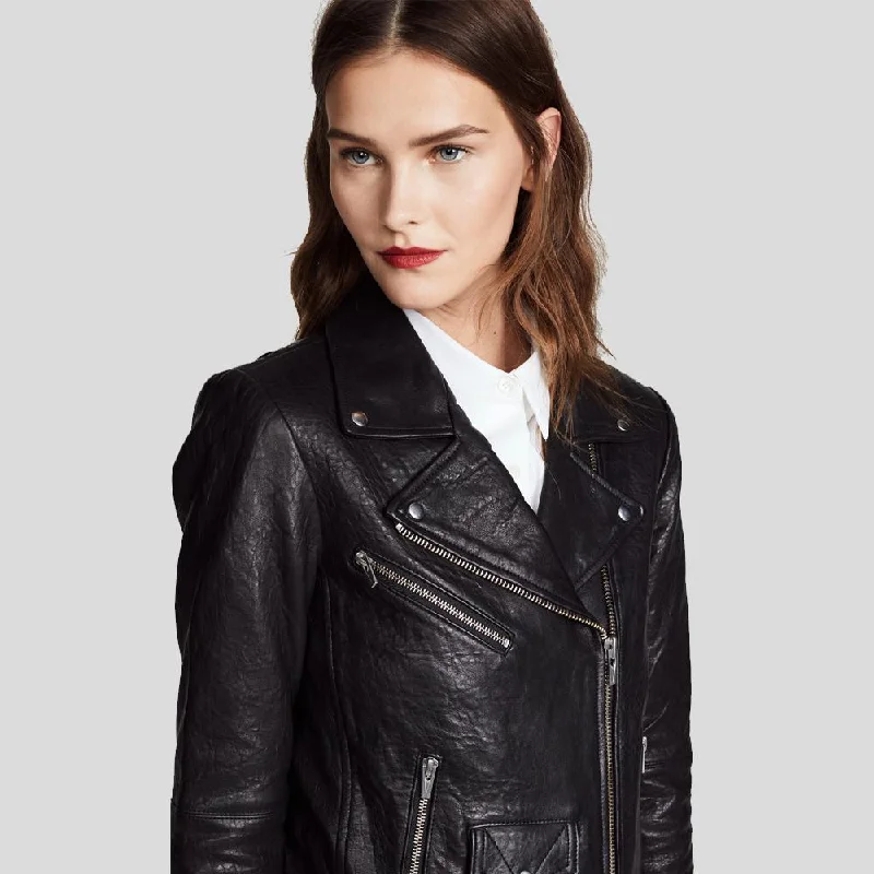 Vienna Black Biker Leather Jacket