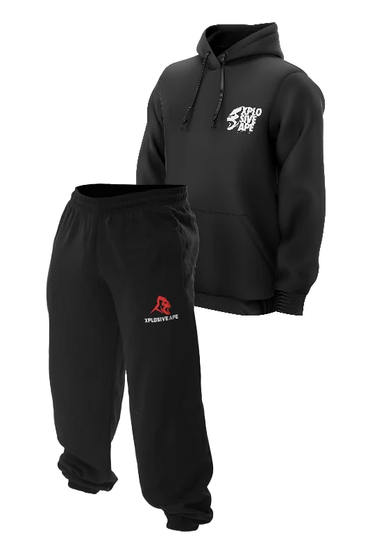 XAPE Ultimate Ape Hoodie & Classic Joggers Combo -Black/Black