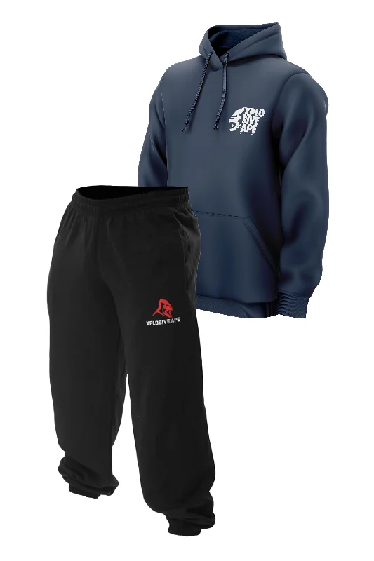 XAPE Ultimate Ape Hoodie & Classic Joggers Combo - Navy/Black