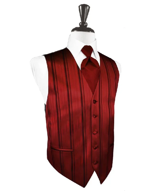 Apple Striped Satin Tuxedo Vest