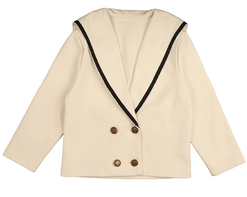 Belati Cream Sailor Collar Scuba Jersey jacket (BJ1352CR )