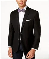 Big & Tall Ralph Lauren - Stretch Wool Solid Black Blazer