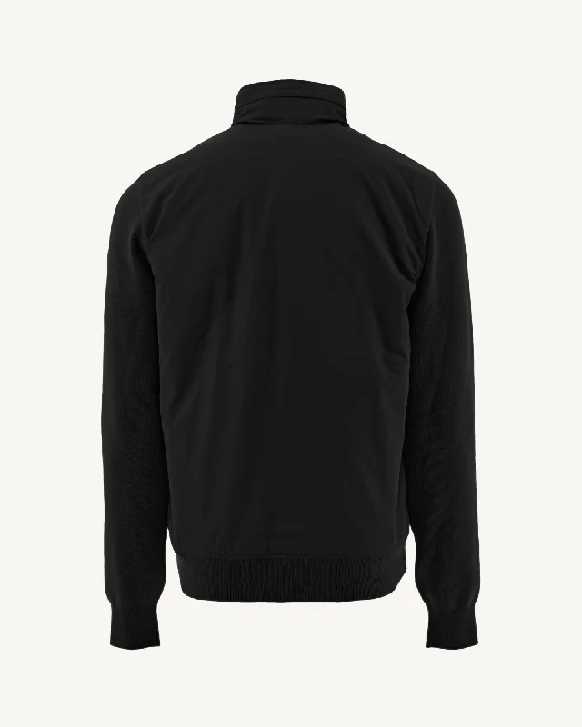 Black Bardenas bi-fabric hooded jacket