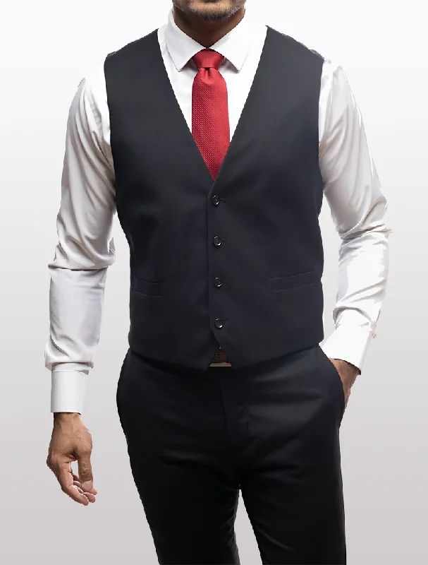 Black Men's Slim-Fit Suit Separates Vest by Karako's Suits