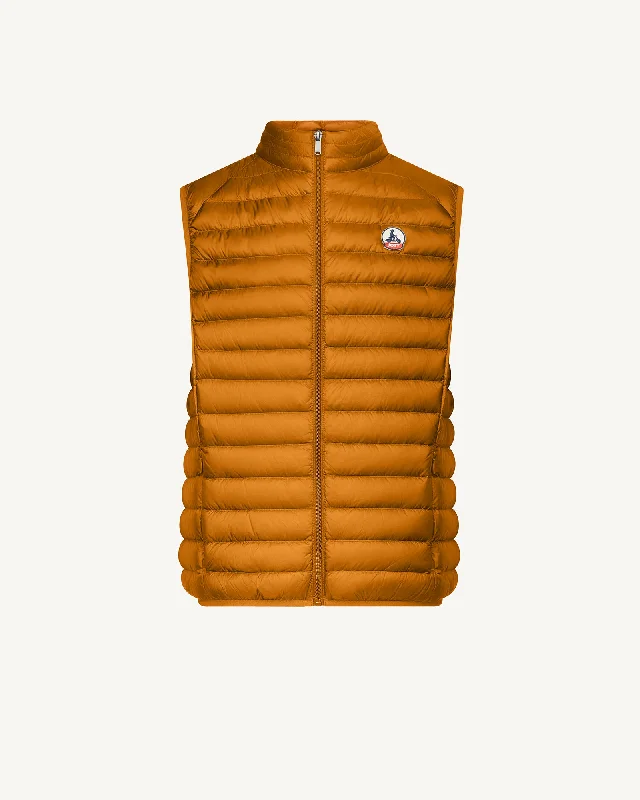 Burnt orange Tom sleeveless puffer jacket