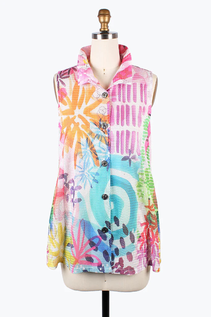 Damee Watercolor Flower Vest 3190-PNK