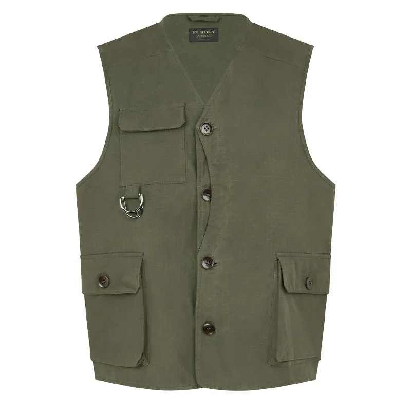 James Purdey Utility Pocketed Vest Green