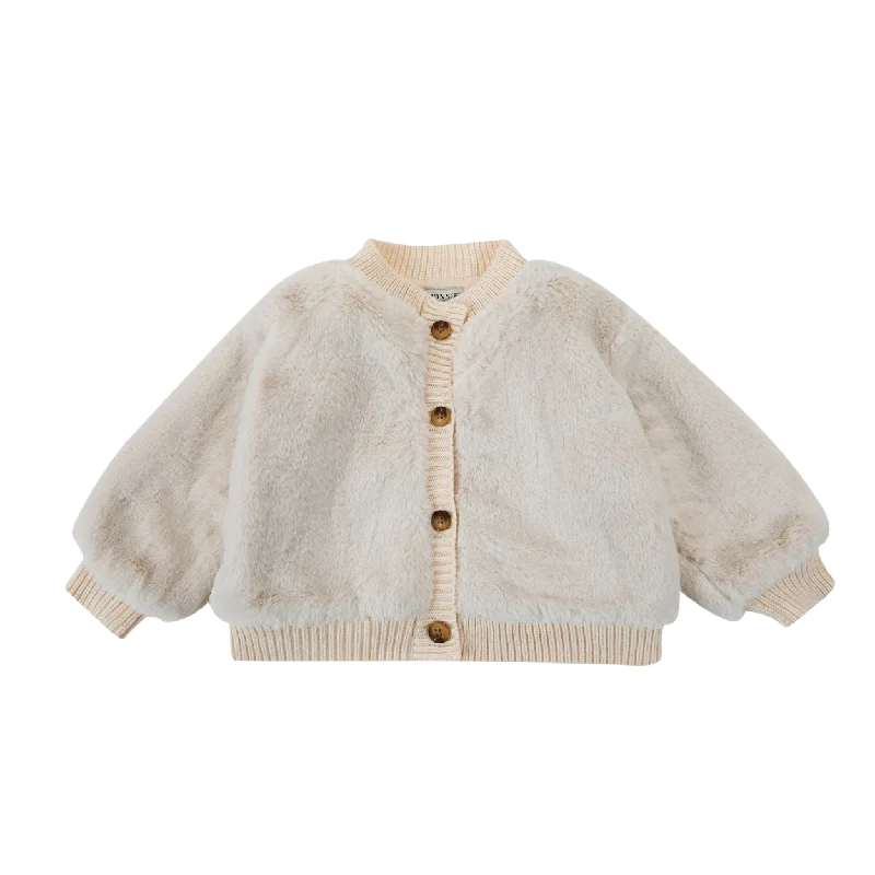 Manita Cardigan | Off White Teddy