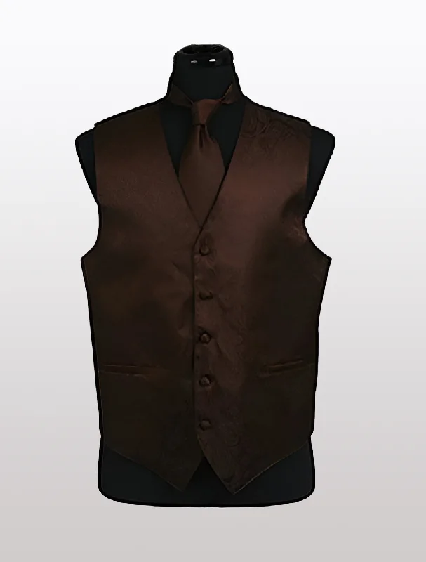 Men's Paisley Brown Tuxedo Vest