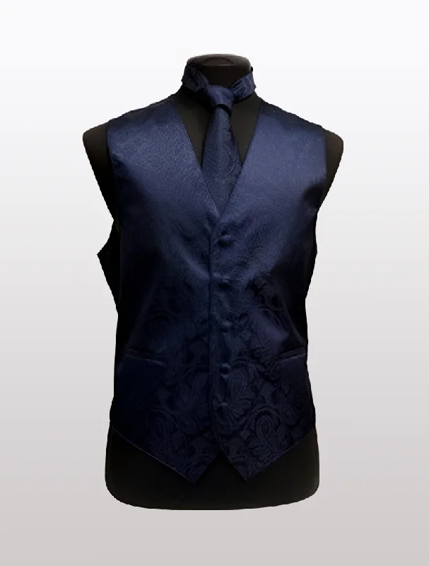 Men's Paisley Navy Tuxedo Vest