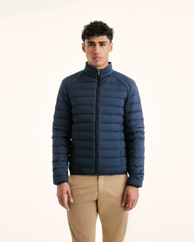 Navy Aragon lightweight stretch puffer jacket