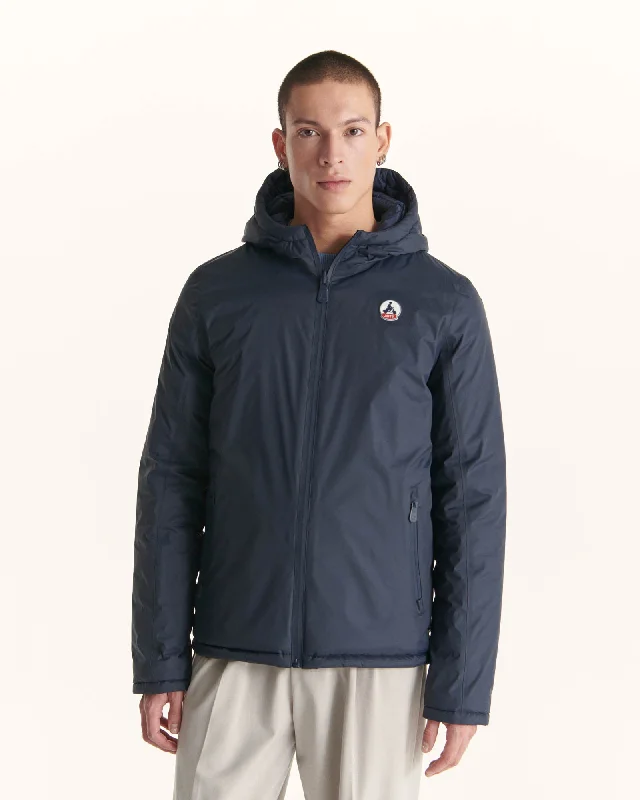 Navy Reversible hooded puffer jacket Bergen