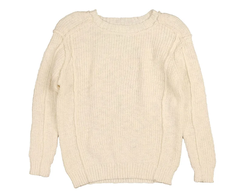 Noma Cream Slub Tonal Emblem Knit (NKN750)