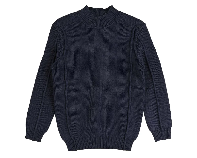 Noma Navy Slub Tonal Emblem Knit (NKN750)