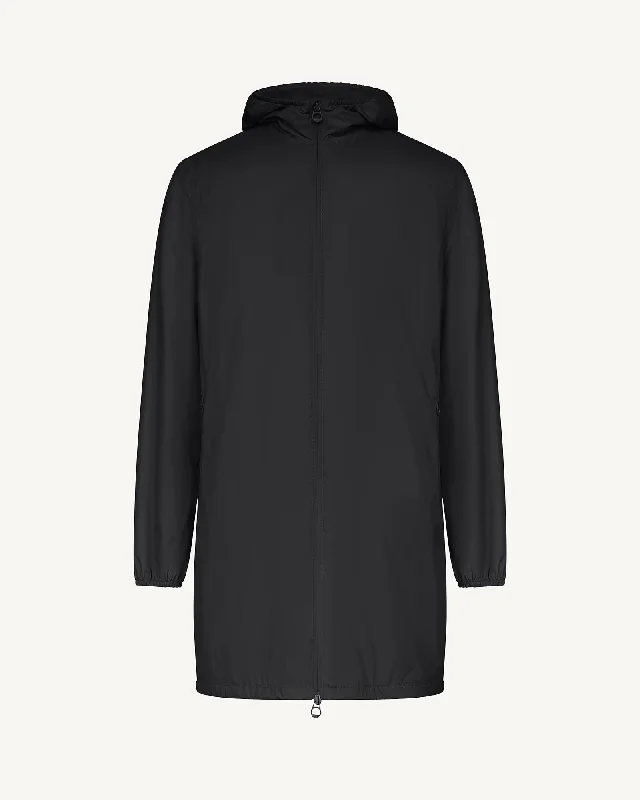 Oban Polar fleece-lined long waterproof jacket Black