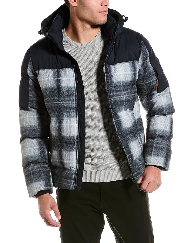 Point Zero Quilted Big Check Print Puffer Jacket