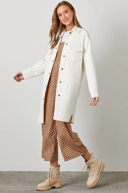 Cream Quilted Jacket